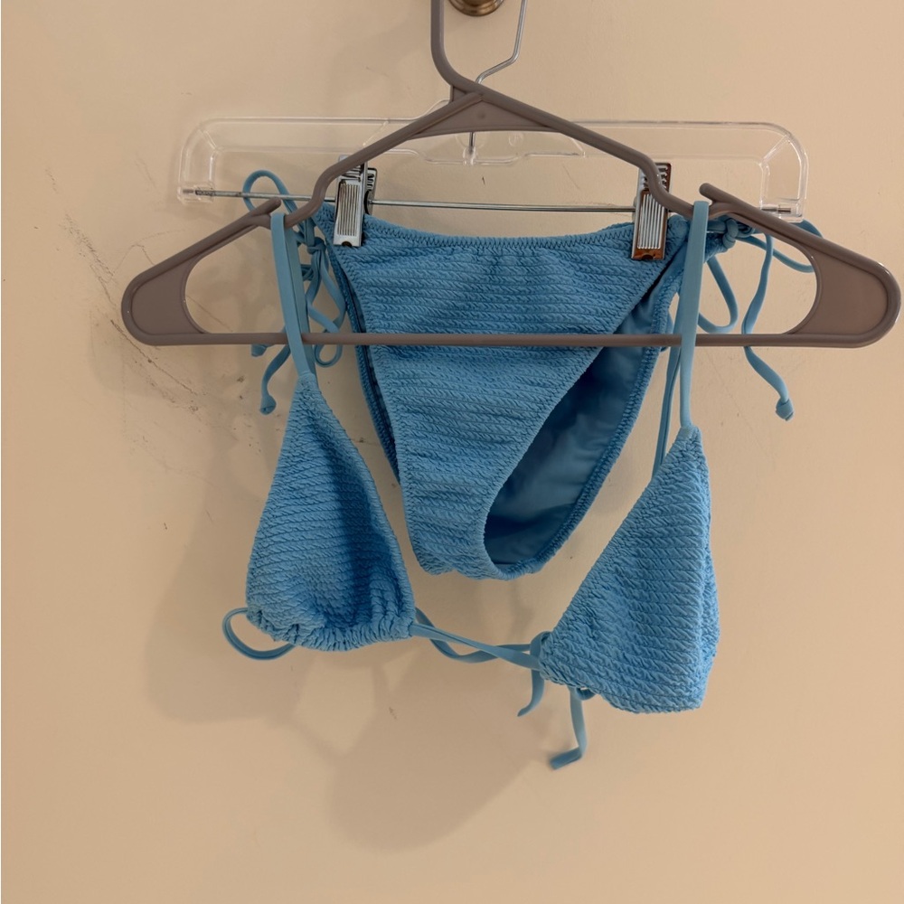 NWOT. Pac Sun Blue Textured Bikini Set Small